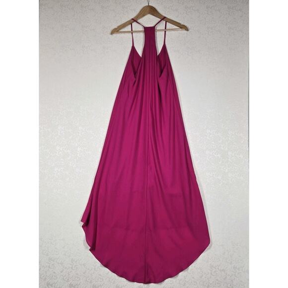 Adrienne Vittadini Maxi Slip Dress 8 Fuschia Pink V Neck Spaghetti Straps READ - Picture 6 of 13